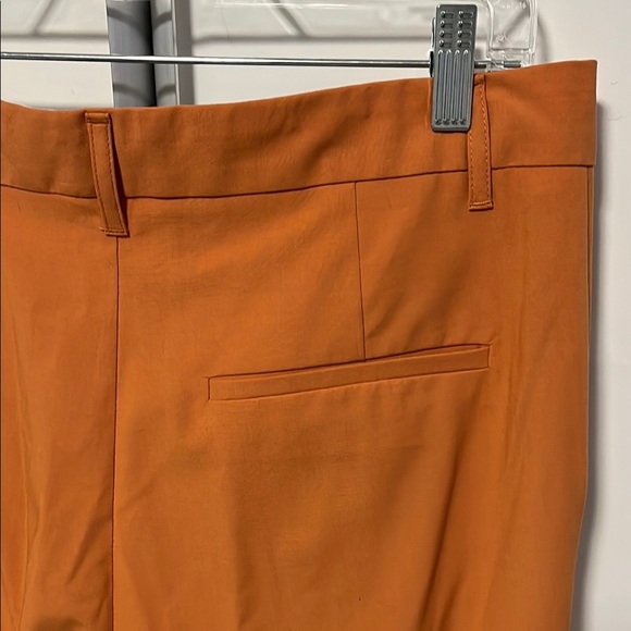 ZARA NWOT Orange Wide Leg Pleated Trouser Pants, Size L - Picture 10 of 12